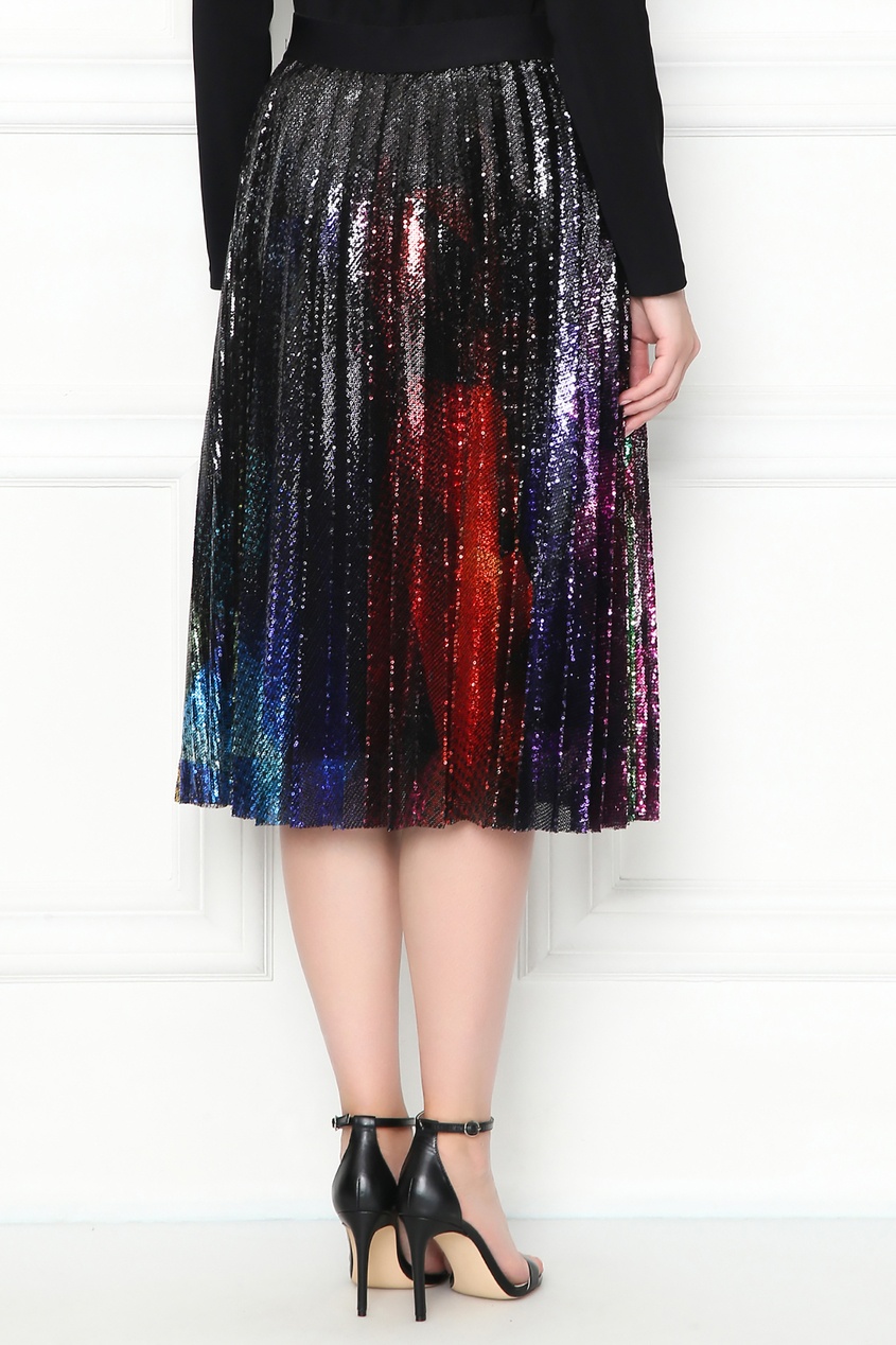 фото Плиссированная юбка-миди с разноцветными пайетками marina rinaldi