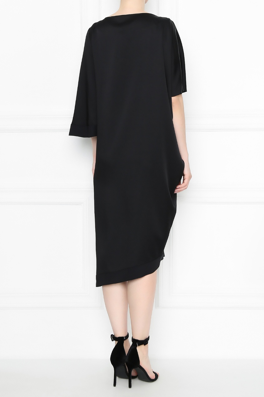 фото Черное асимметричное платье marina rinaldi