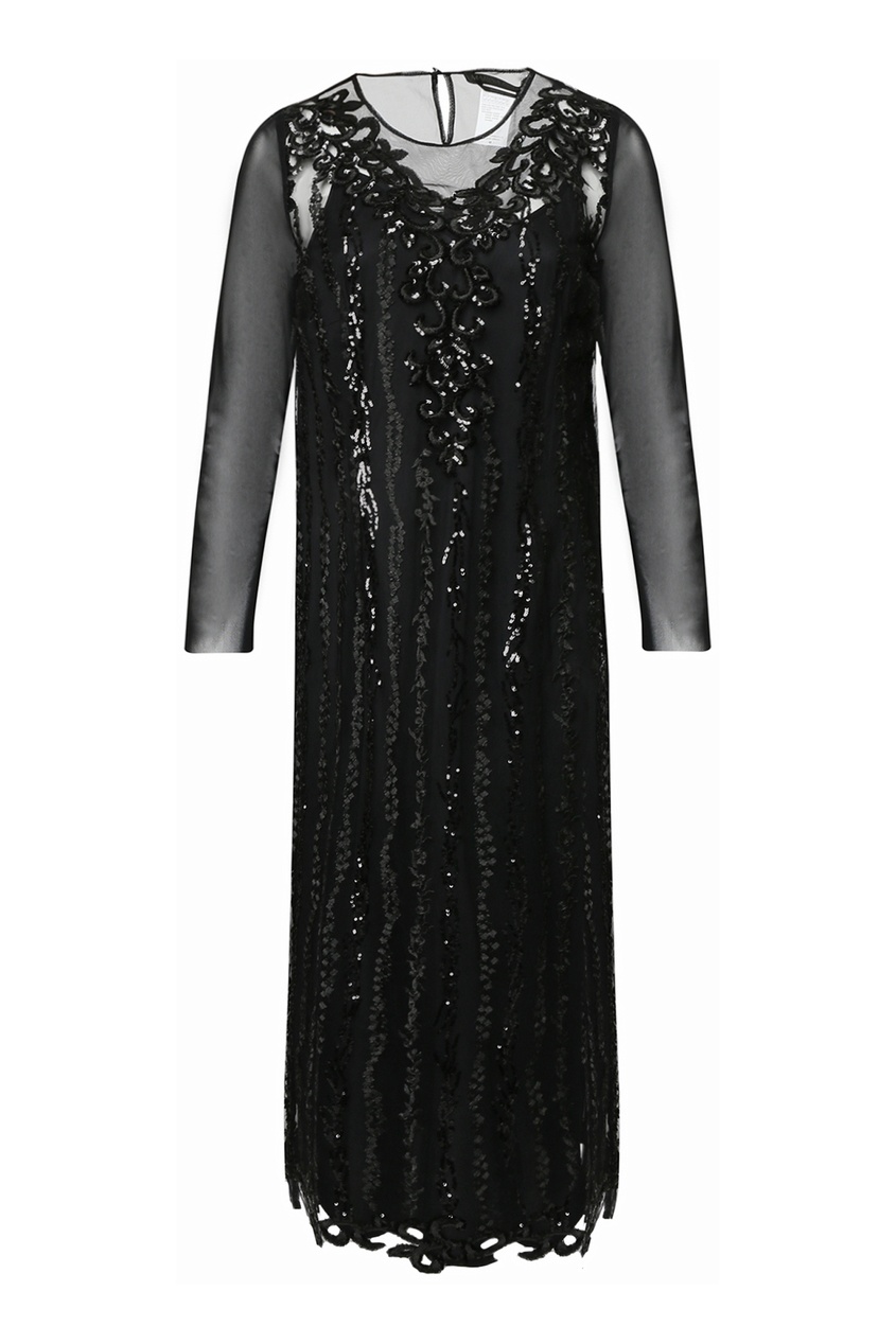 фото Черное платье с рельефной отделкой marina rinaldi