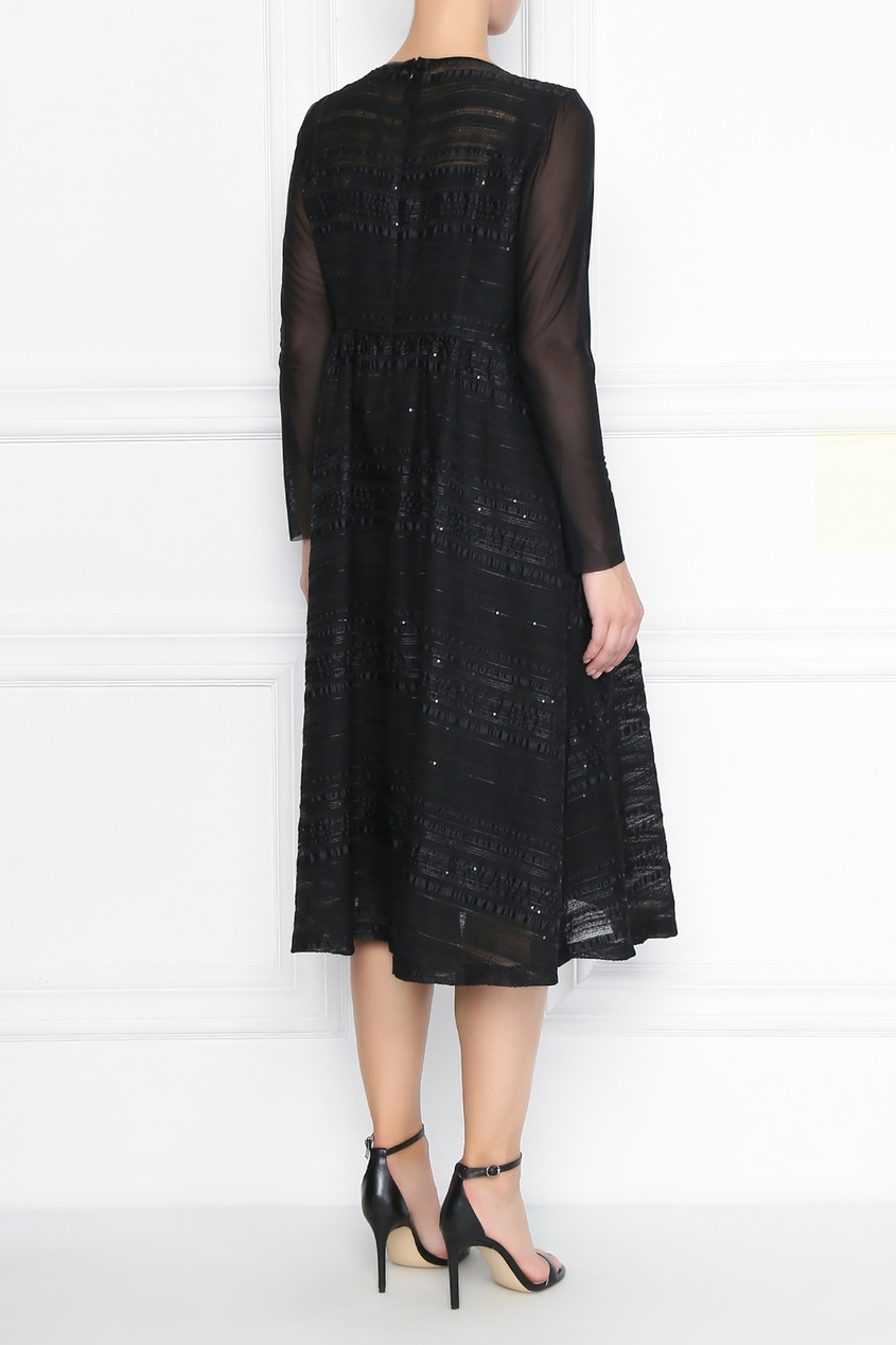 фото Черное платье с ажурным узором marina rinaldi