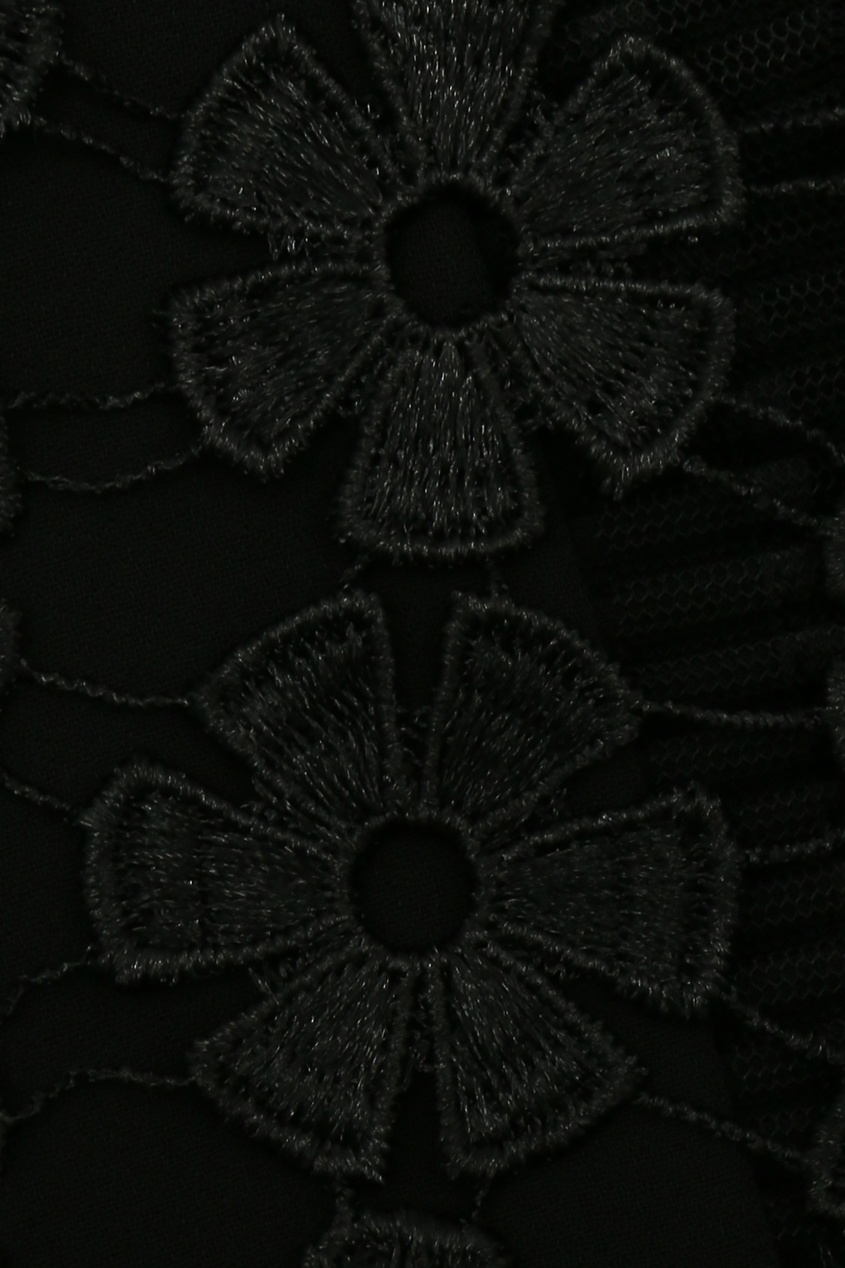 фото Черное платье с кружевной отделкой marina rinaldi