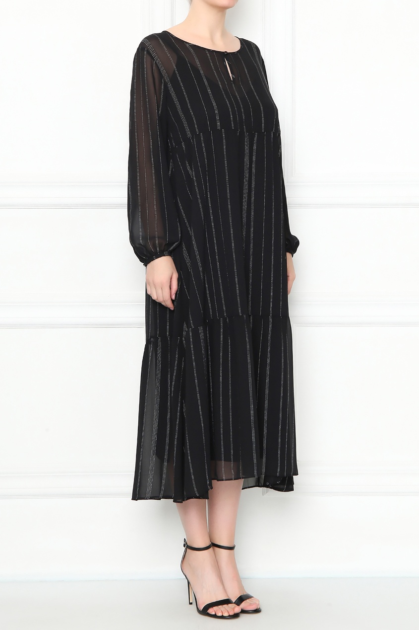 Marina Rinaldi платье черное с полоской