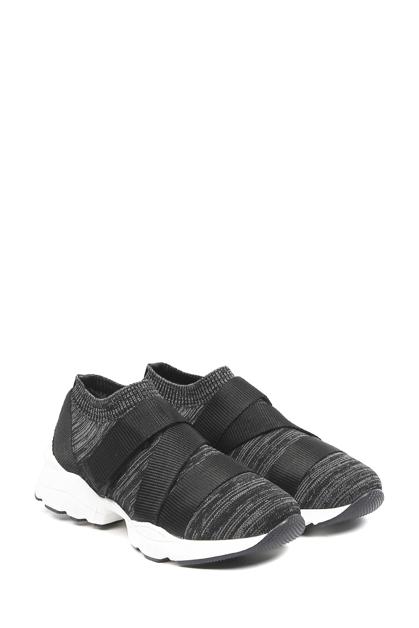 фото Серые текстильные кроссовки с ремешками marina rinaldi