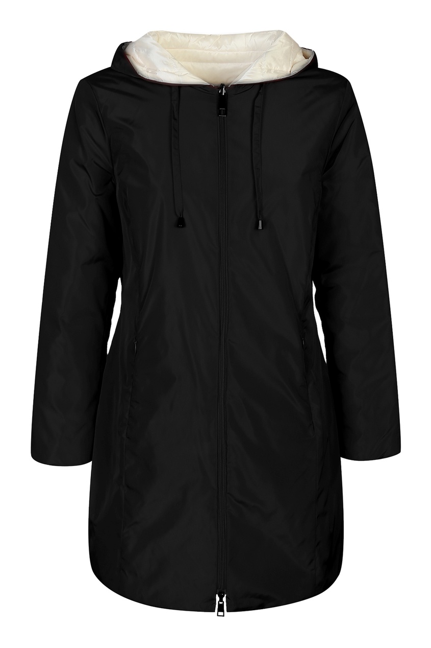 фото Черное пальто с контрастной подкладкой Marina rinaldi
