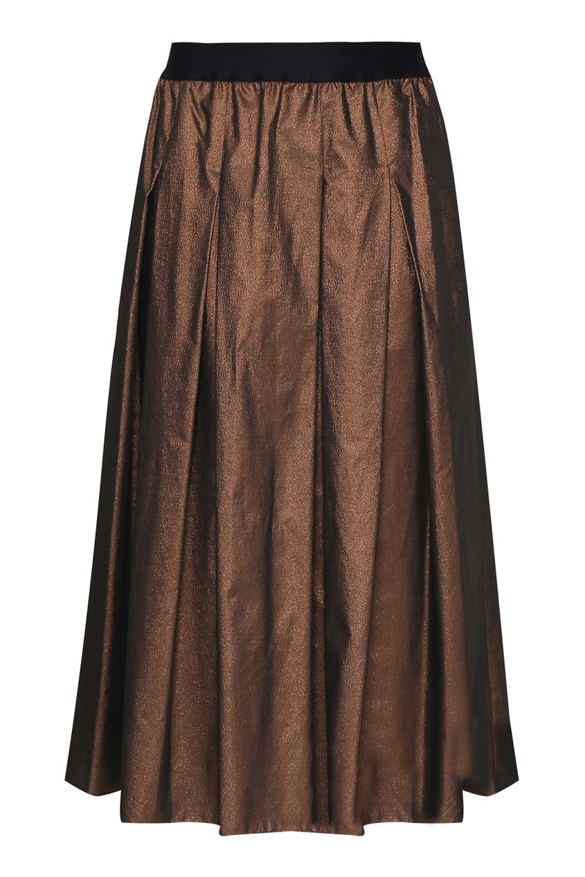 фото Коричневая юбка-миди со складками marina rinaldi
