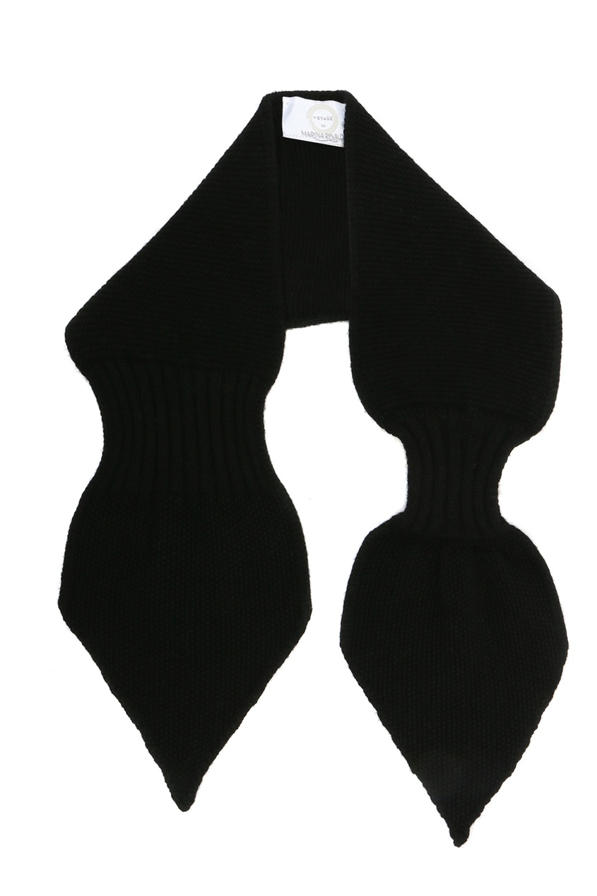фото Миниатюрный фигурный черный шарф marina rinaldi