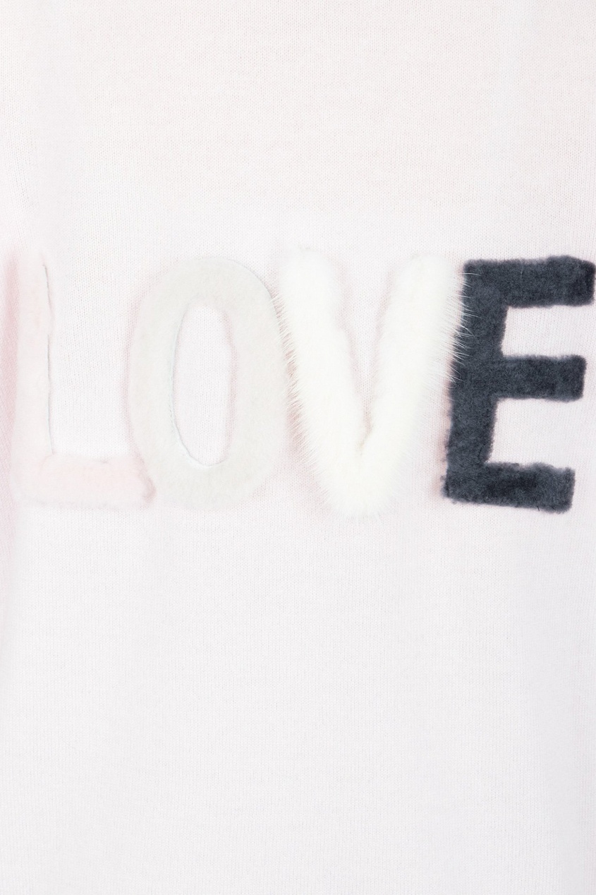 фото Пуловер нежно-розового цвета с надписью LOVE на спине Max & moi