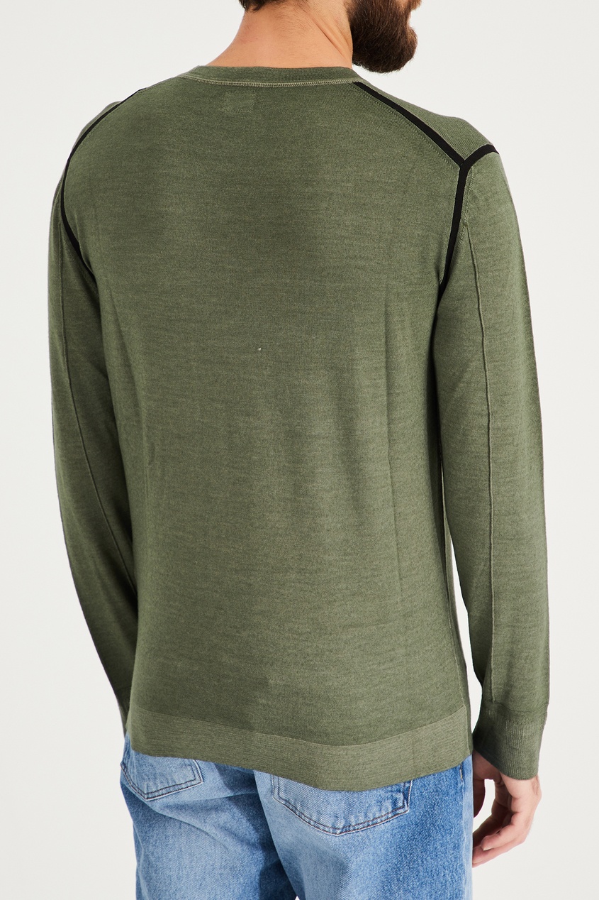 фото Зеленый свитер с контрастной отделкой c.p. company