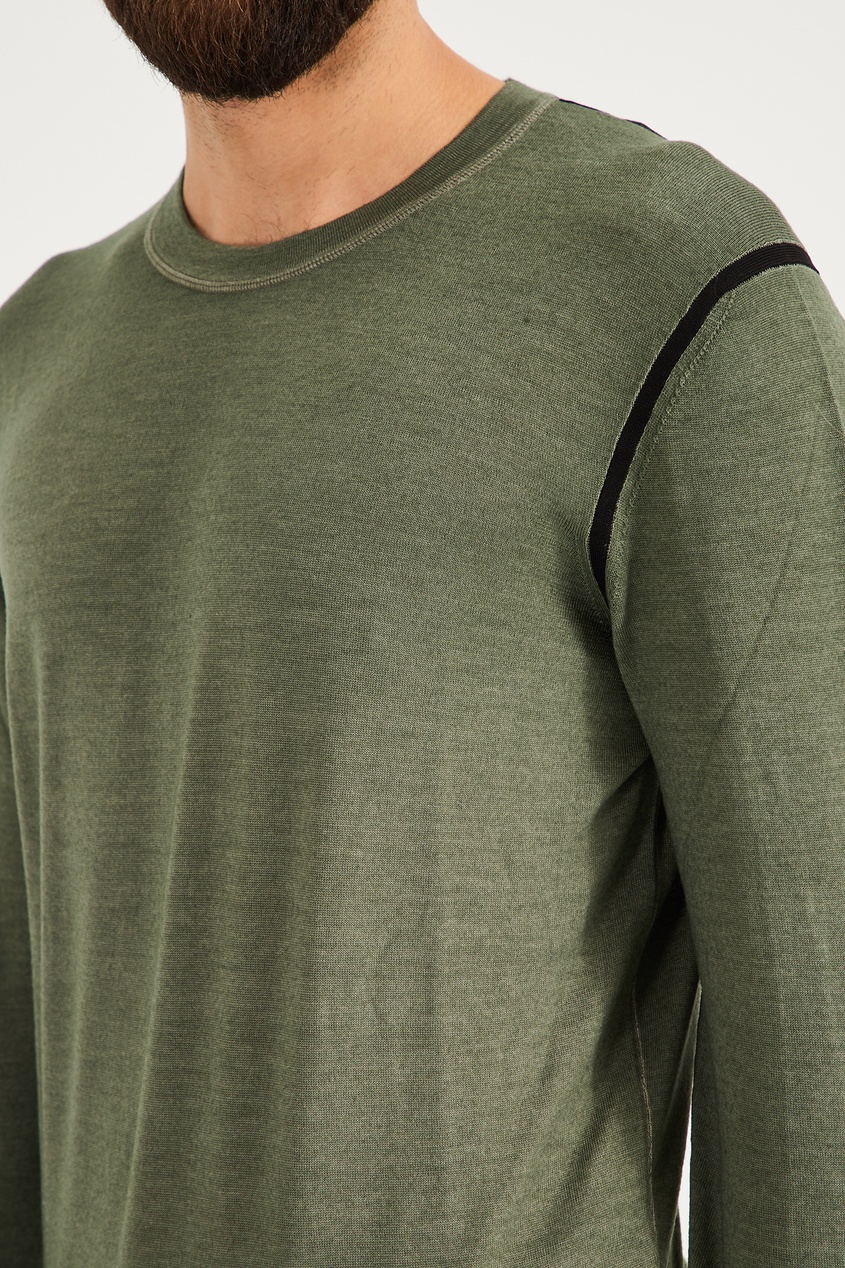 фото Зеленый свитер с контрастной отделкой c.p. company