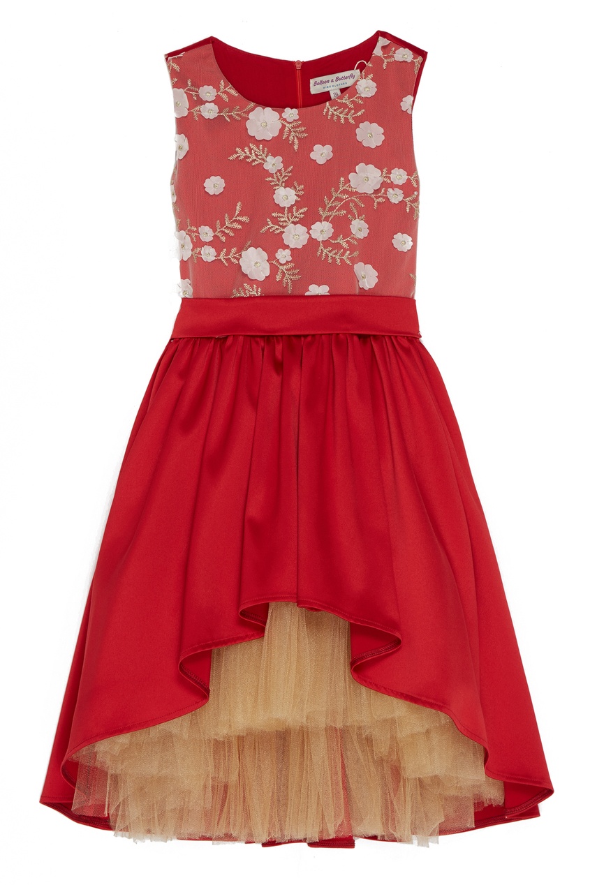 фото Красное платье с фигурным подолом balloon and butterfly