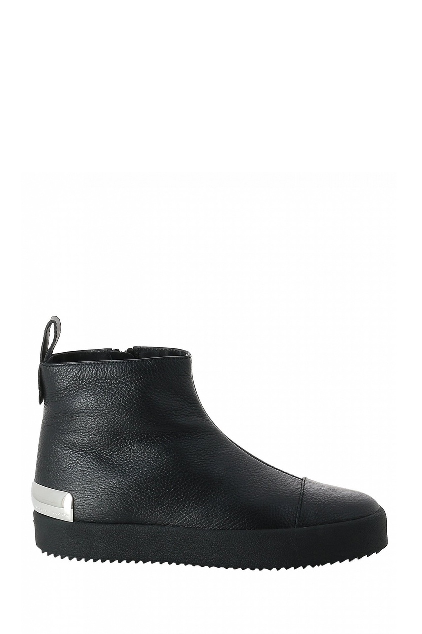 фото Утепленные ботинки из черной кожи giuseppe zanotti design