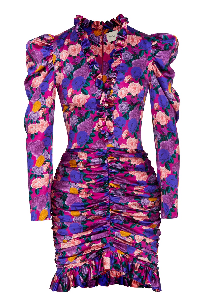 фото Фиолетовое платье с оборками giuseppe di morabito