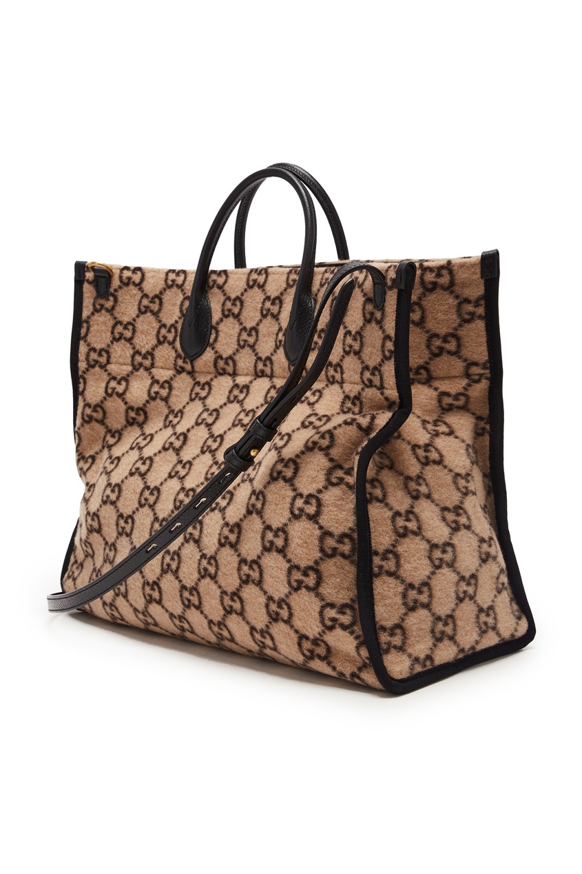 фото Шерстяная сумка-тоут с монограммами gg Gucci