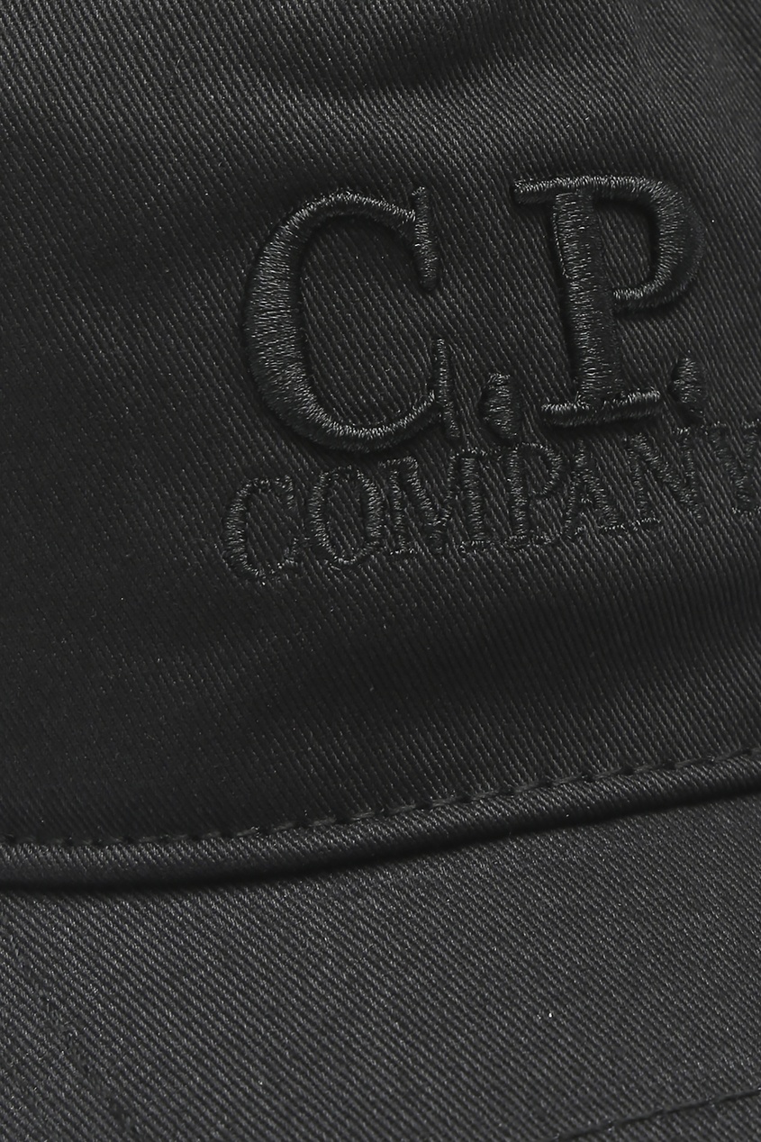 фото Черная хлопковая бейсболка с линзами c.p. company