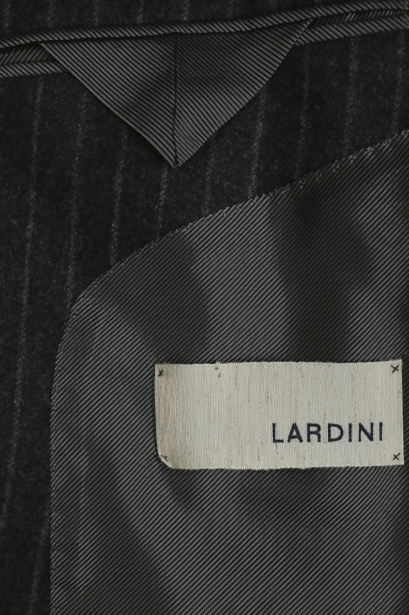 фото Черный шерстяной костюм в полоску Lardini