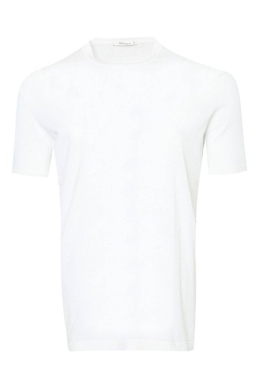 фото Белая хлопковая футболка kangra cashmere