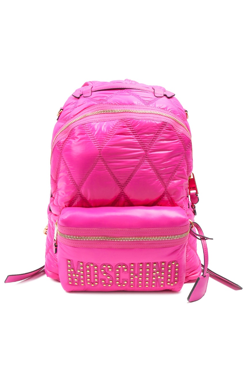 фото Ярко-розовый стеганый рюкзак moschino