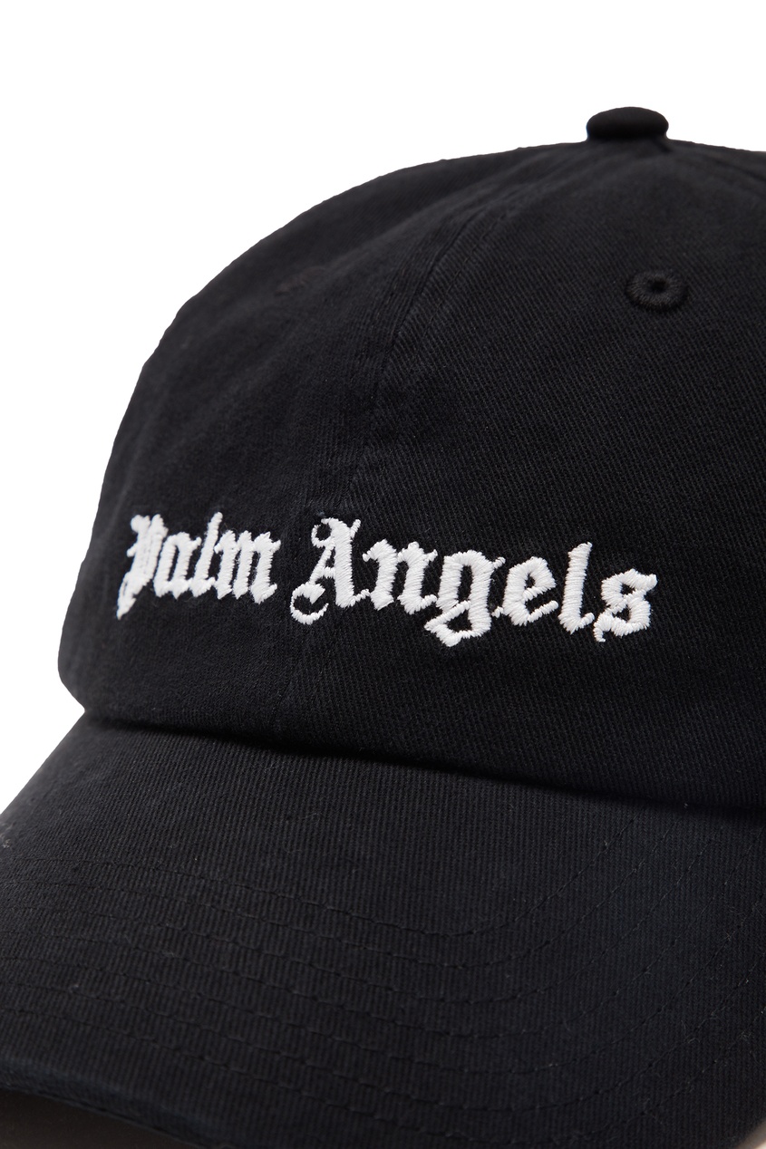 фото Черная бейсболка с надписью palm angels