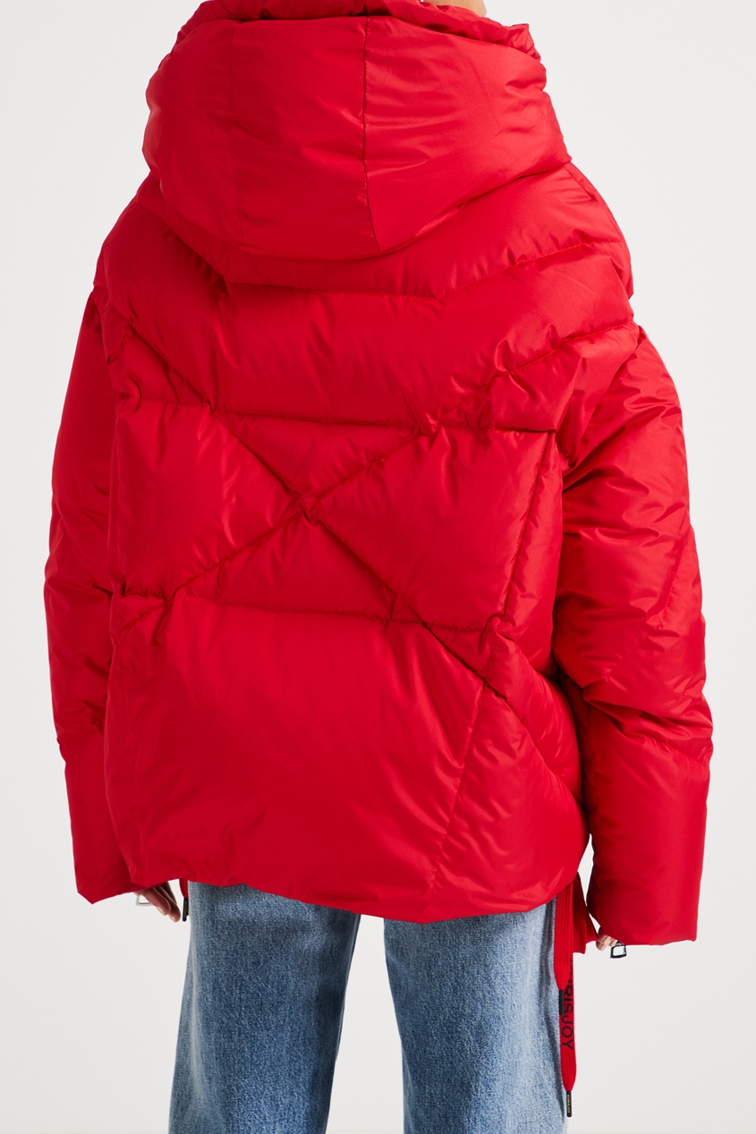 фото Красная стеганая куртка на молнии Khrisjoy