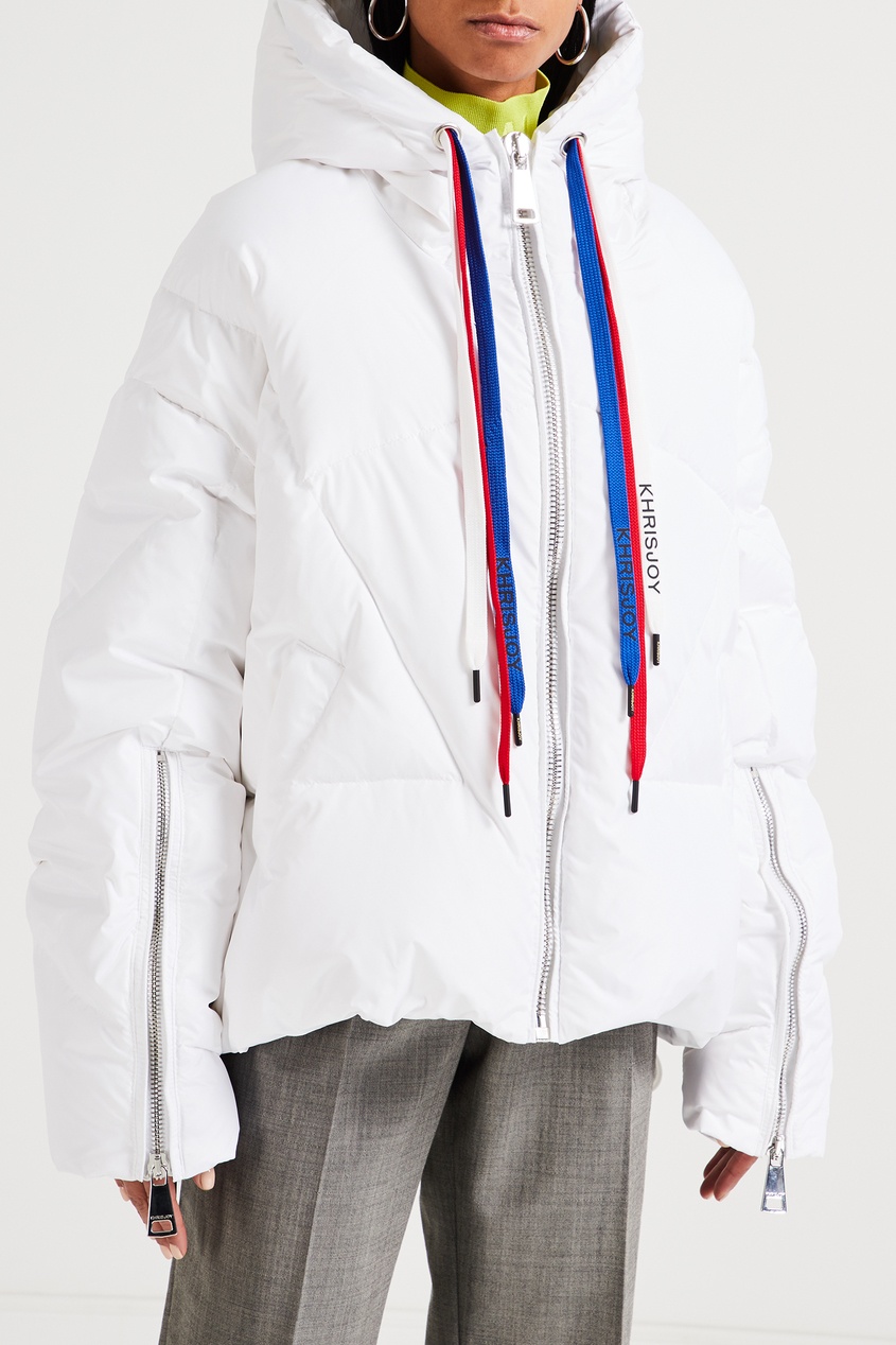 фото Белая стеганая куртка на молнии Khrisjoy