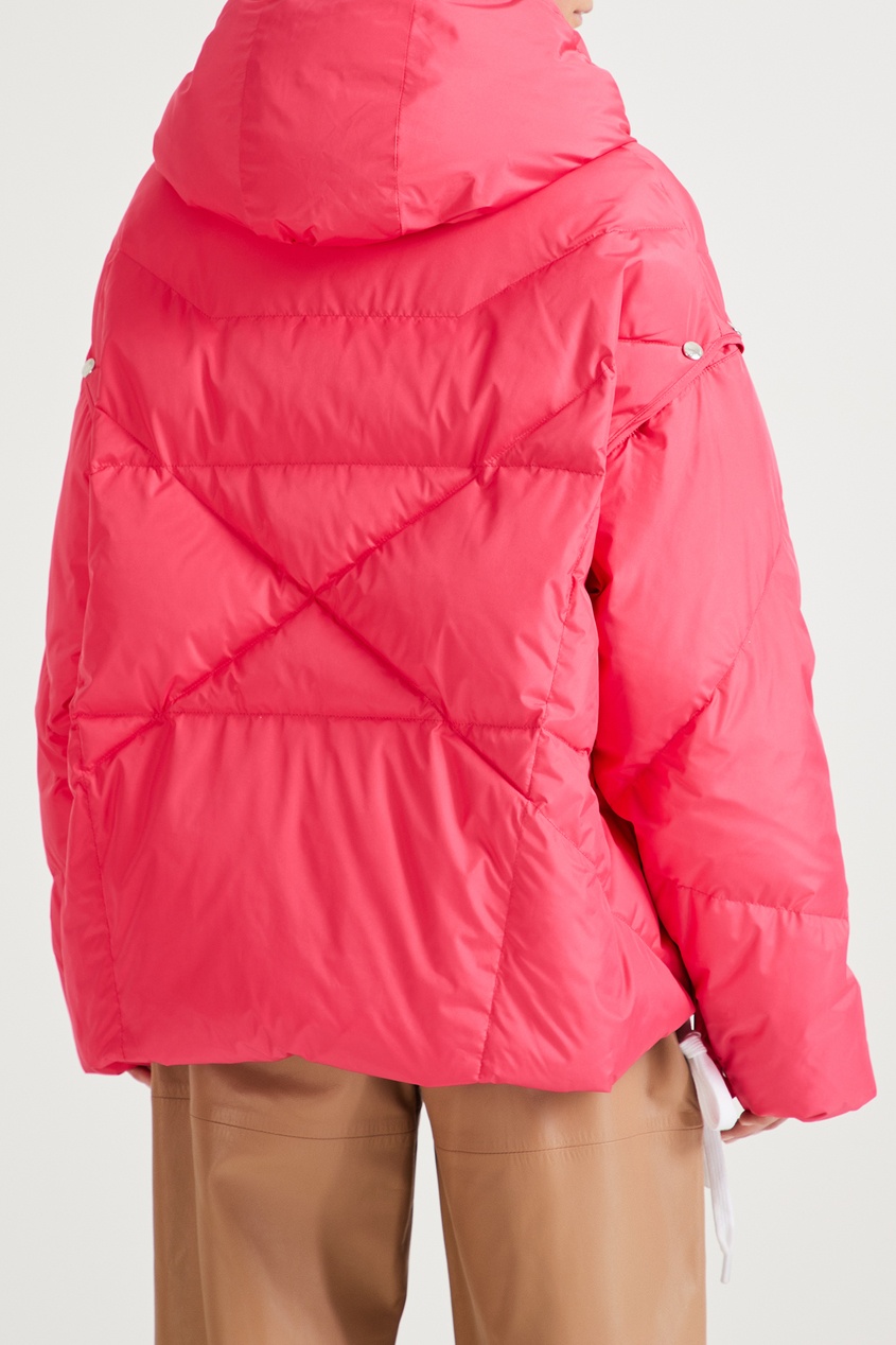 фото Розовая куртка-пуховик со съемными рукавами khrisjoy