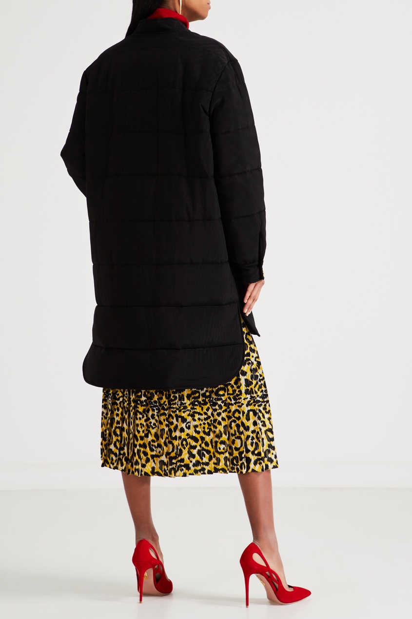 фото Черное пальто из вискозы и шелка Gucci