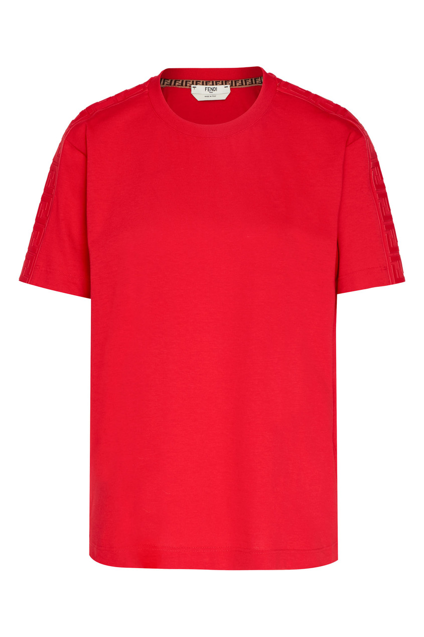 фото Красная футболка с узором ff Fendi