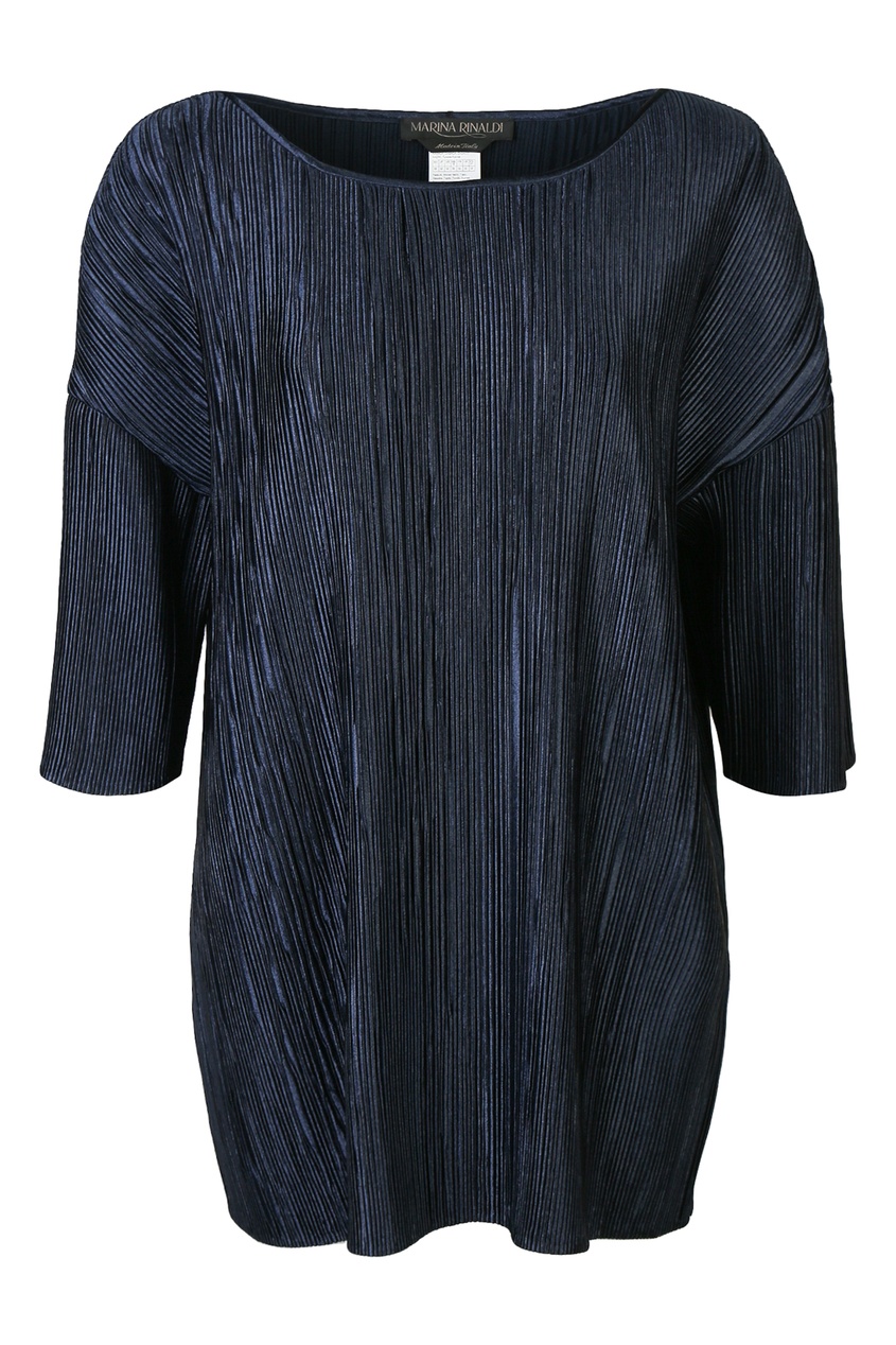 фото Темно-синяя туника из плиссированной ткани Marina rinaldi