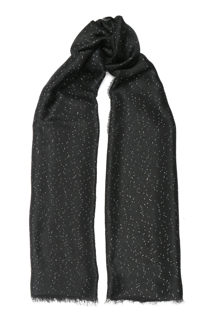 фото Черный шарф с пайетками Marina rinaldi