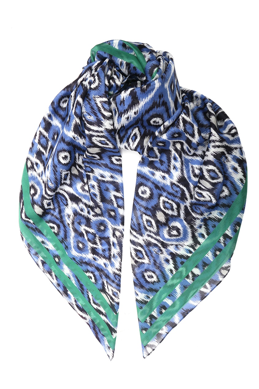 фото Синий хлопковый платок с абстрактным узором marina rinaldi