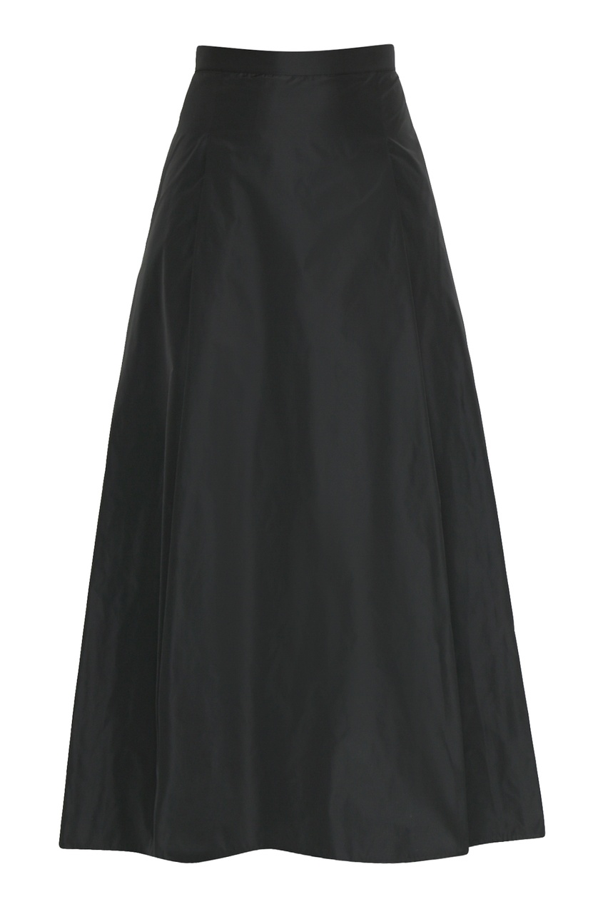фото Черная длинная юбка с поясом marina rinaldi