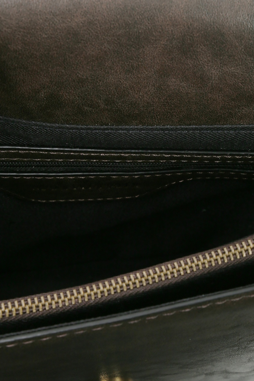 фото Темно-коричневая сумка с разноцветным плечевым ремнем marina rinaldi