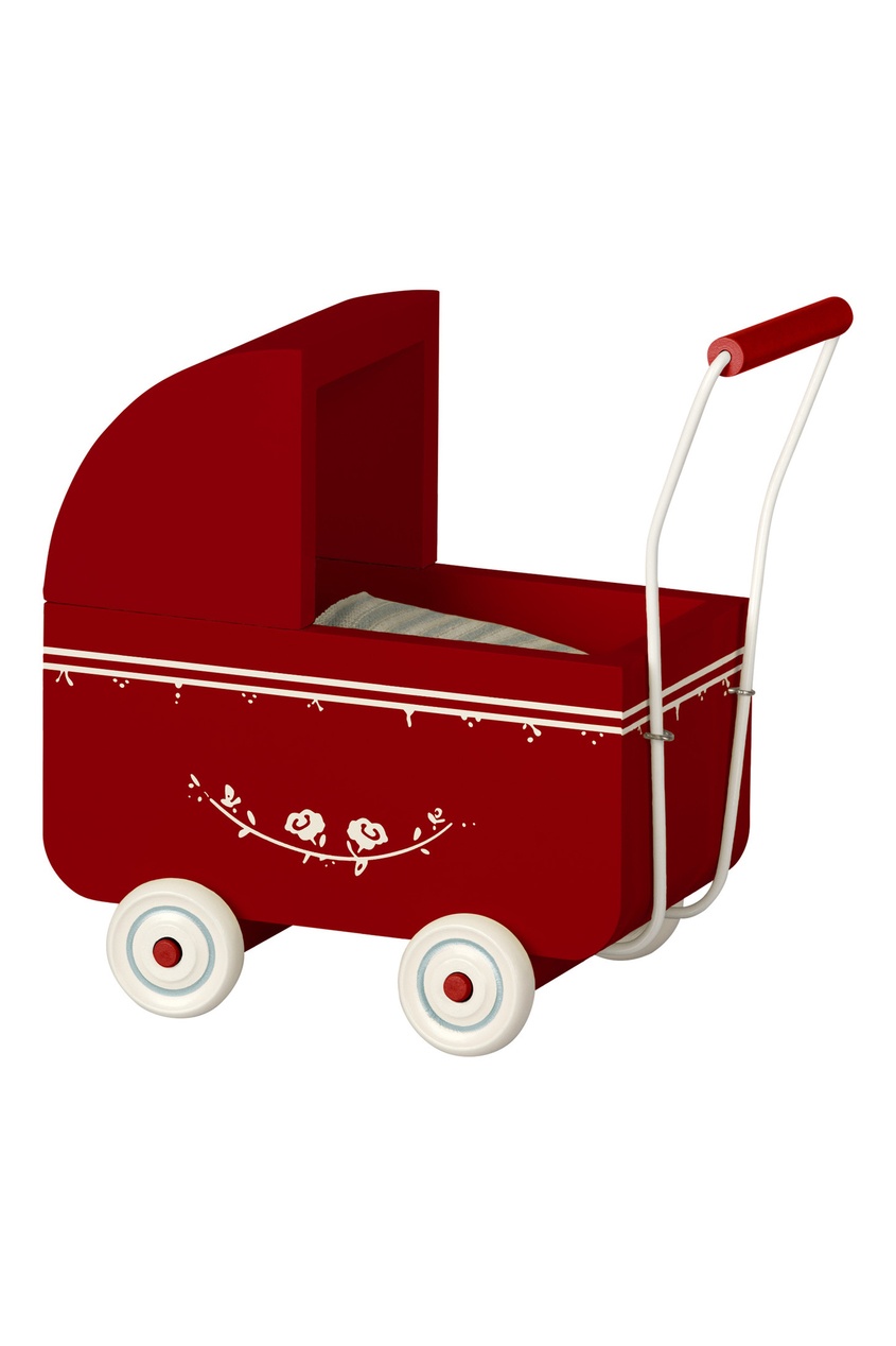 фото Красная игрушечная коляска Maileg