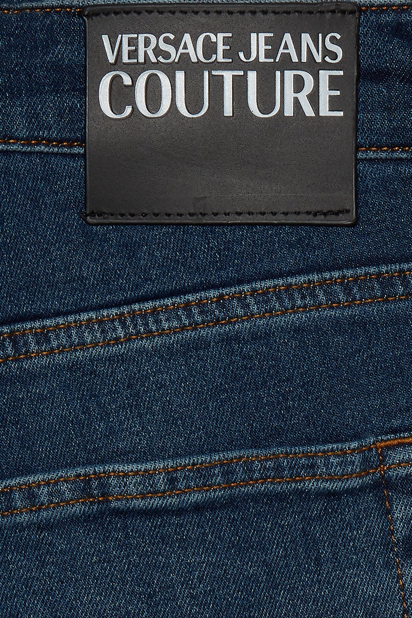 фото Темно-синие джинсы с пятью карманами Versace jeans