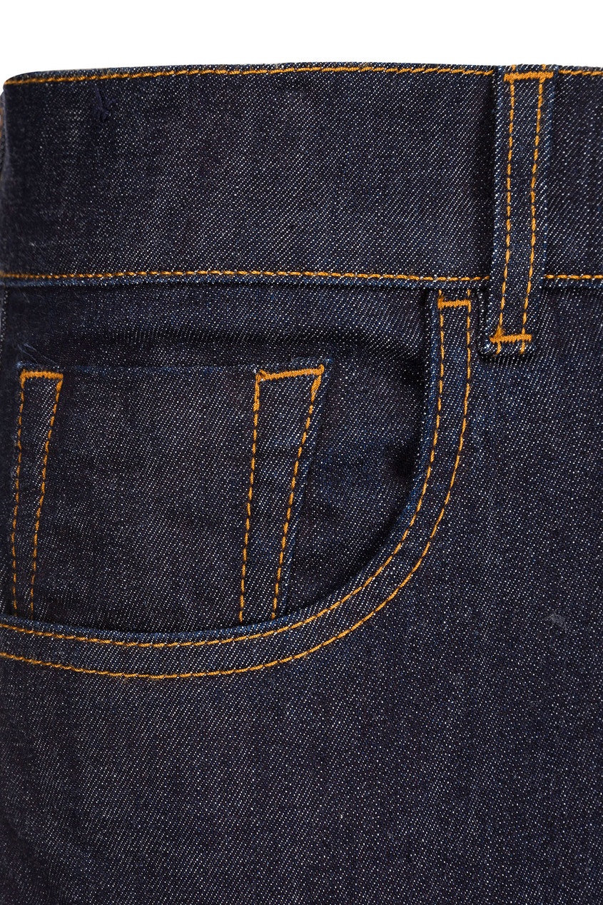 фото Прямые синие джинсы с вышитым гербовым логотипом Billionaire