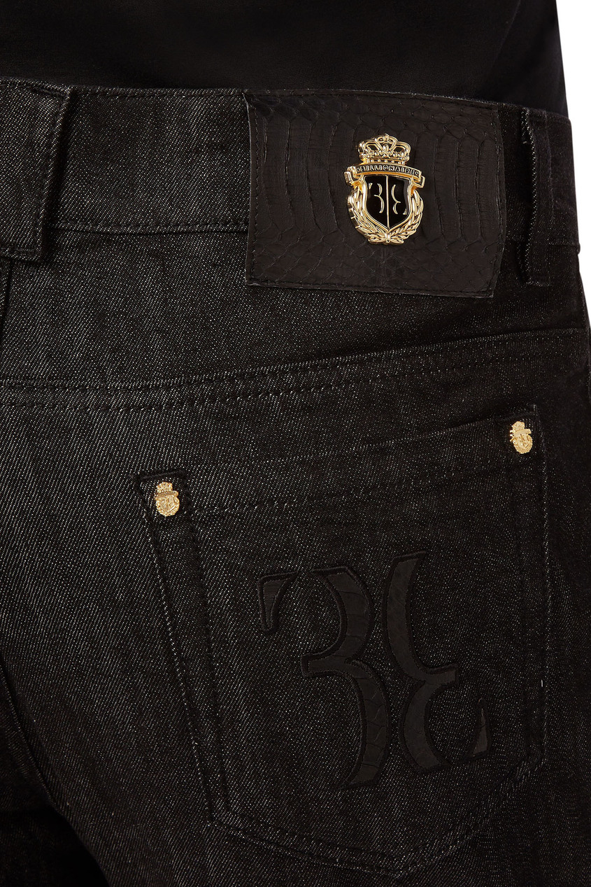 фото Черные джинсы с аппликацией bb Billionaire