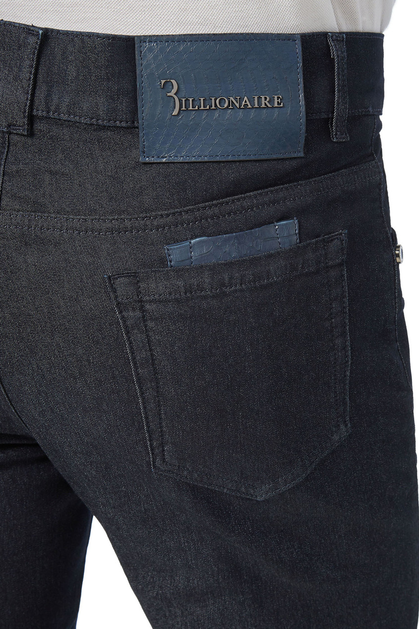 фото Темно-синие джинсы с отделкой billionaire