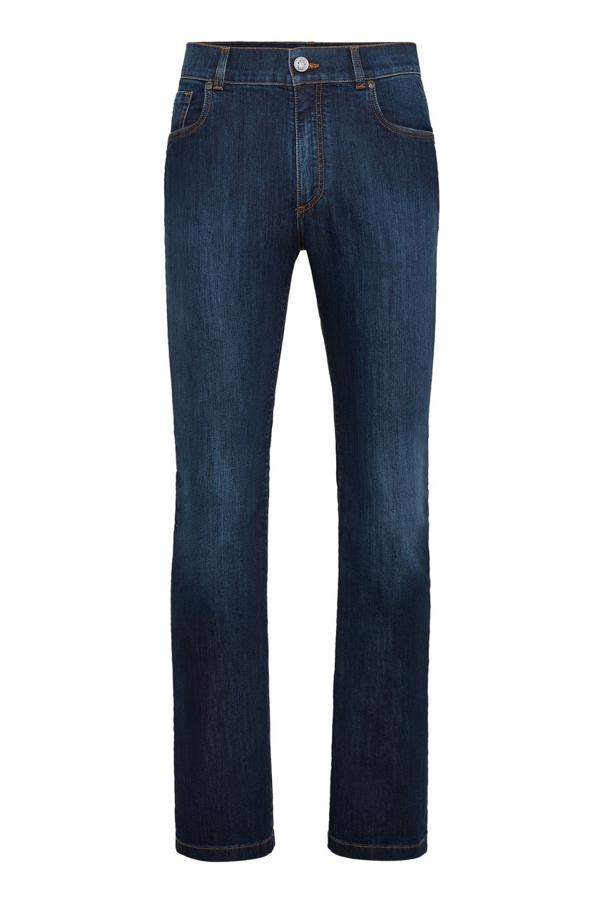 фото Темно-синие джинсы с вышитой аппликацией Billionaire