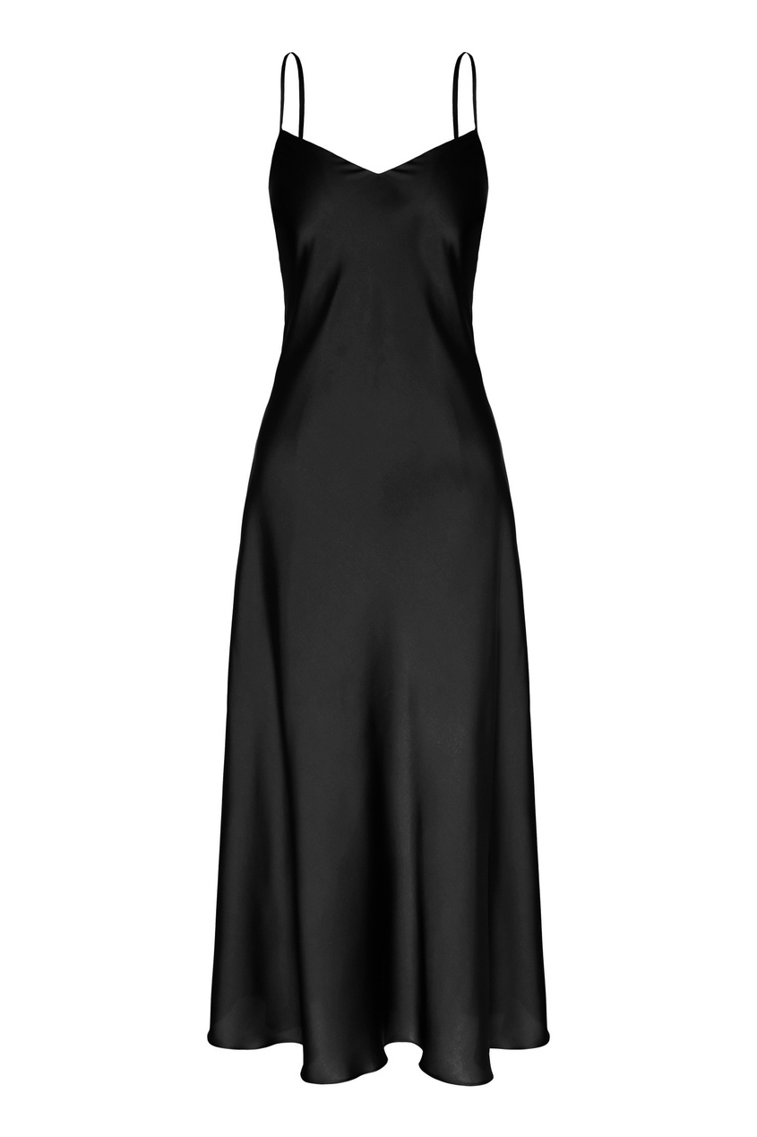 фото Черное платье-комбинация beribegi