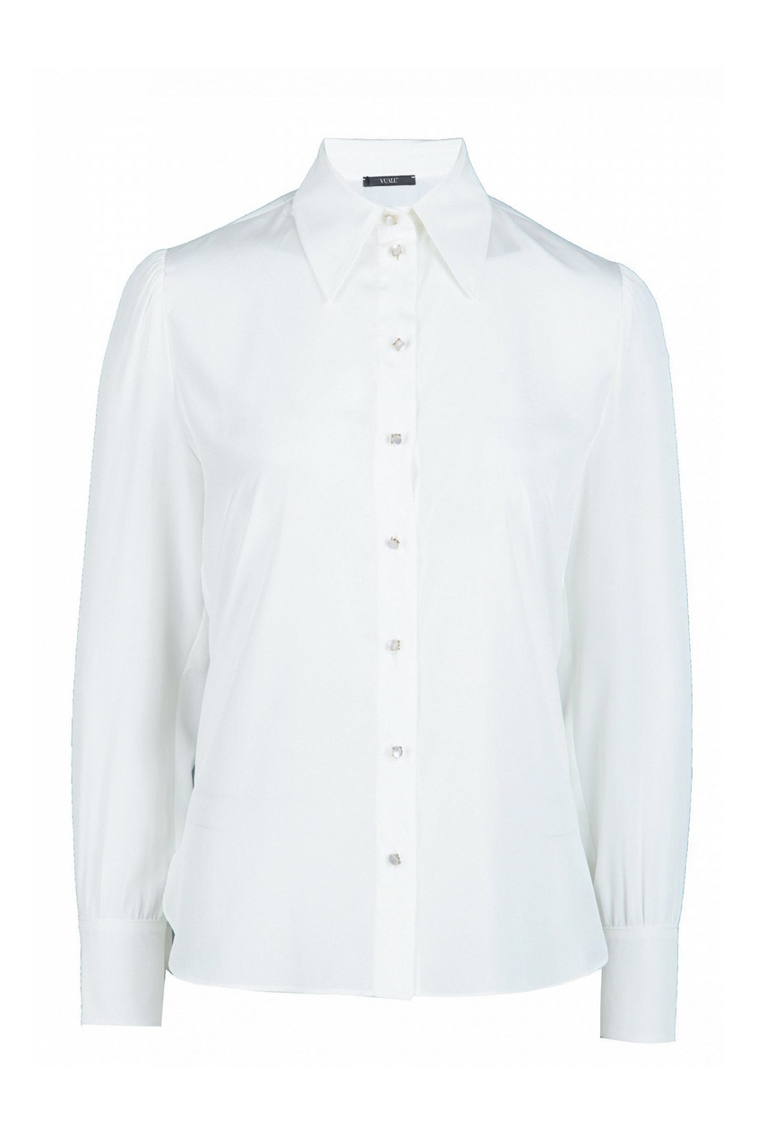 фото Белая блуза с кристальными пуговицами Vuall