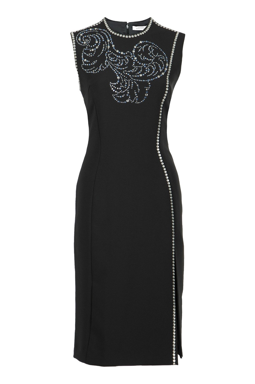 фото Черное платье с кристаллами Versace collection