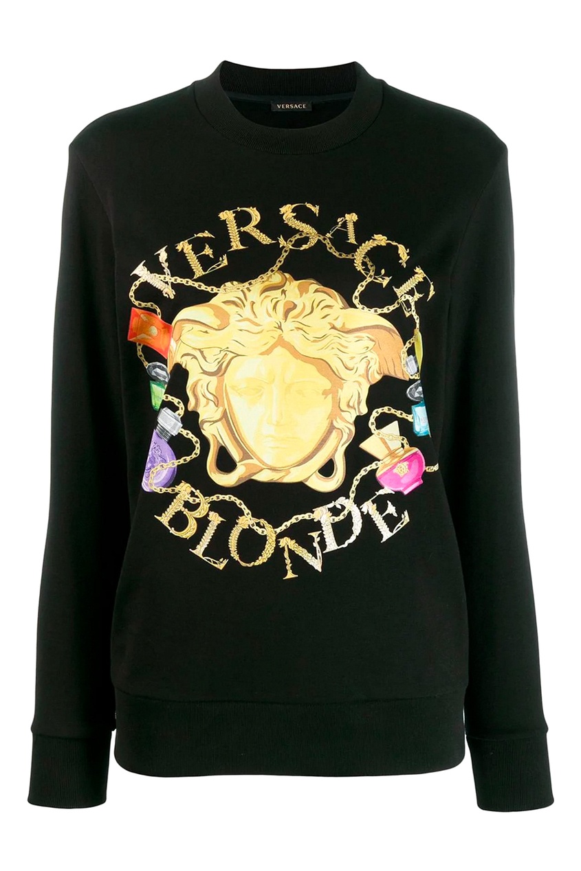 фото Черный свитшот с принтом Versace