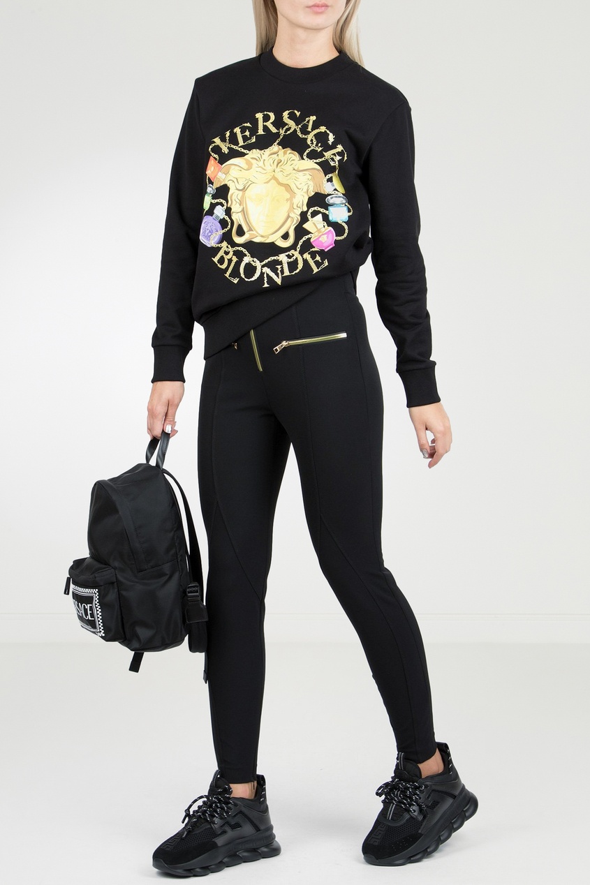 фото Черный свитшот с принтом Versace