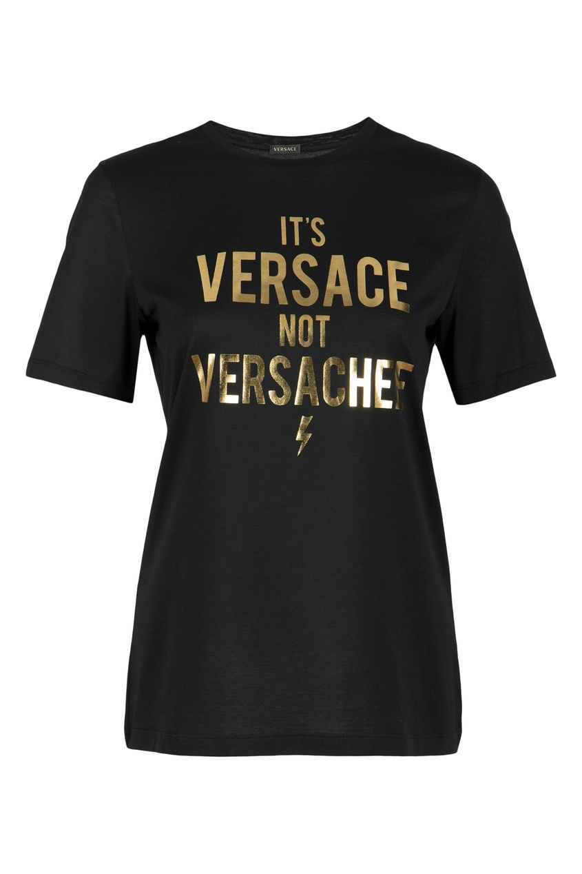 фото Футболка с золотистой надписью versace