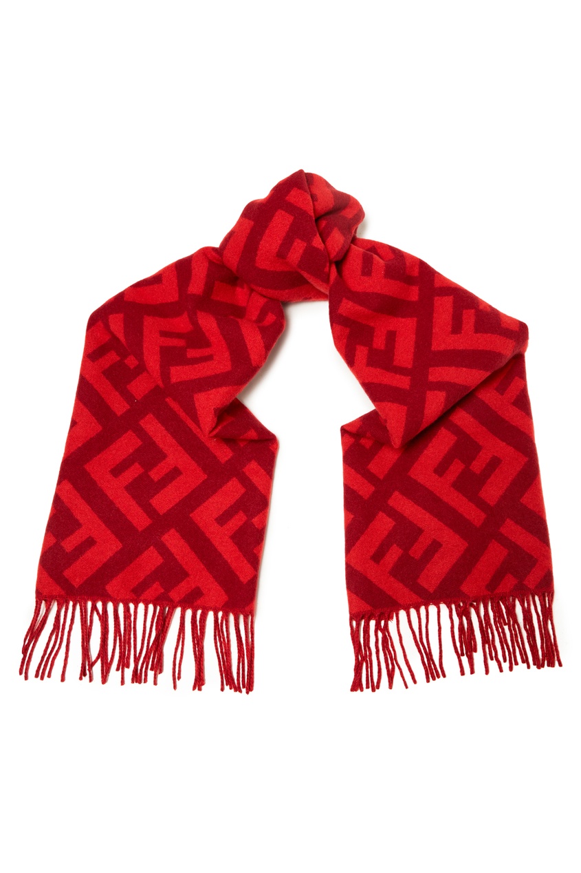 фото Бордовый кашемировый шарф Fendi