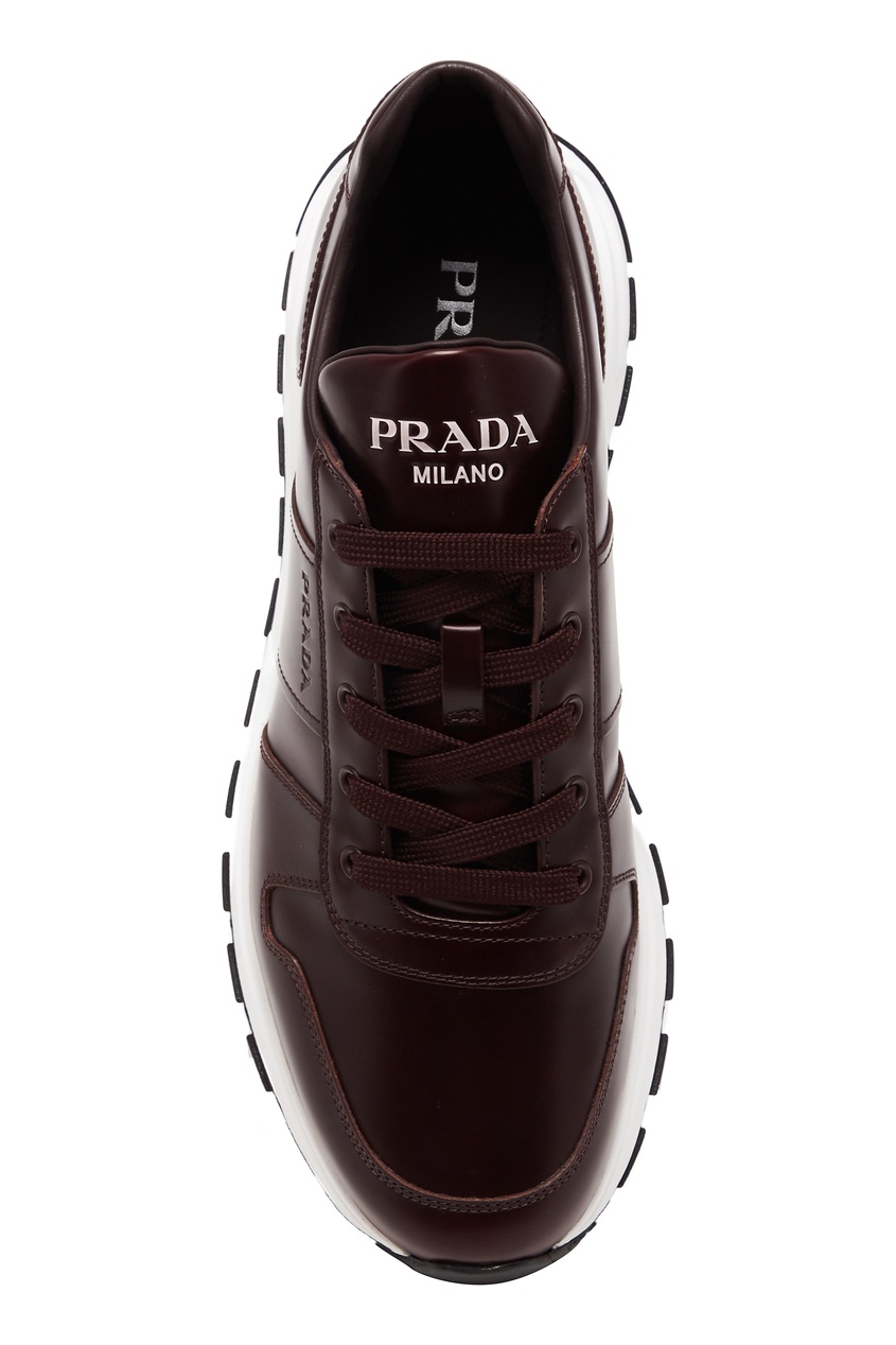 фото Кроссовки из полированной кожи prada