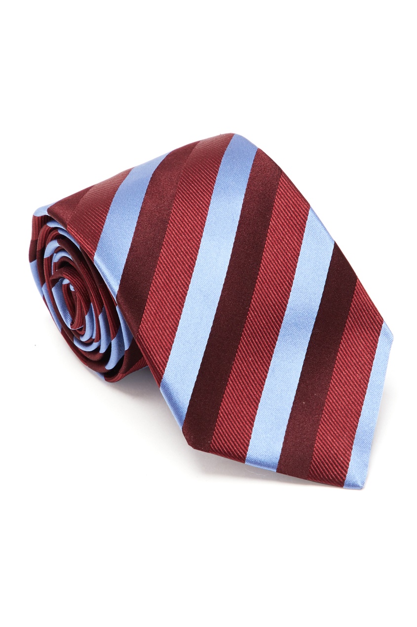 фото Бордовый галстук в полоску Prada