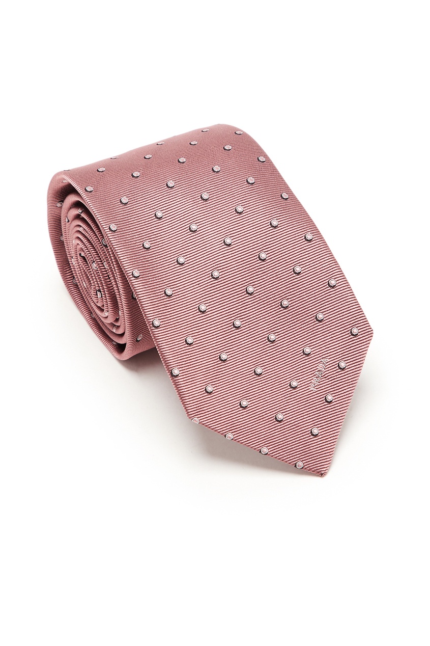 фото Темно-розовый галстук с узором Prada