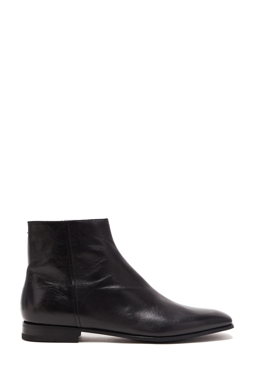 фото Черные ботинки из гладкой кожи Prada