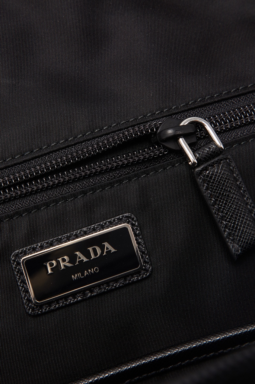 фото Черный рюкзак из текстиля prada